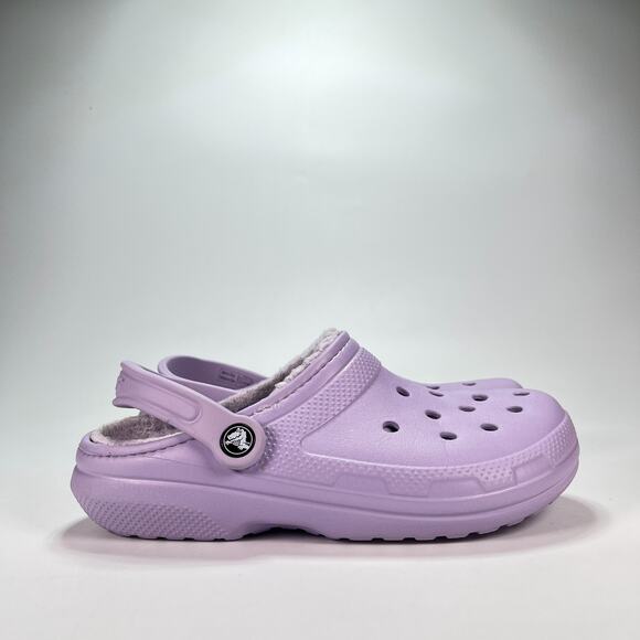 CROCS Shoes - Crocs Classic Lined Clog Purple Slip On Faux Fur Shoes 203591 Women's Size 8